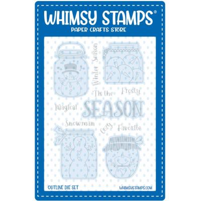 Whimsy Stamps Outline Dies - Snowman Jars